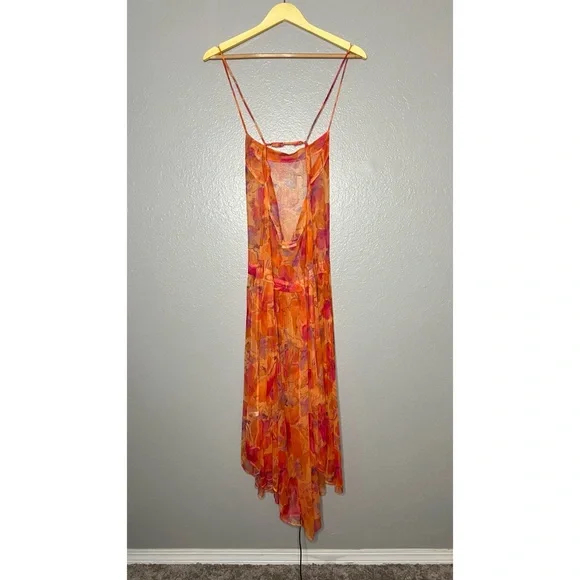 Free People Step Out Midi Slip in Sorbet Combo Size L - Picture 6 of 8